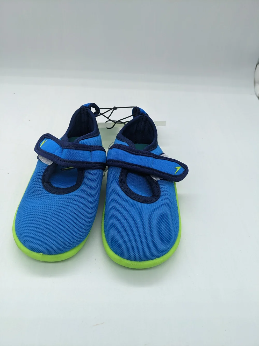 Speedo Blue Kids Water Shoes with Lime Green Sole - Velcro Strap